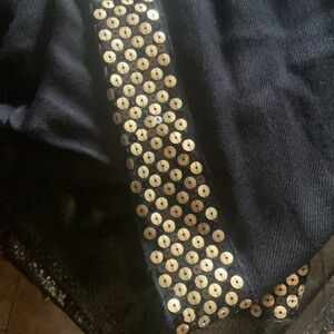 Beautiful sequins trim both sides long scarf
